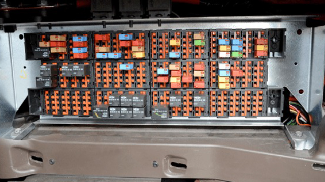 Photo of an International HX Truck Electrical Panel