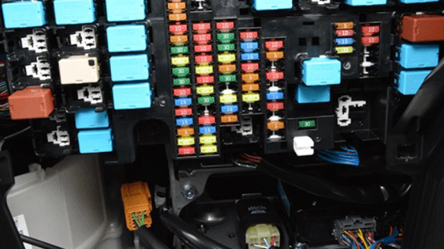 Photo of a Hino 268A Truck Electrical Panel