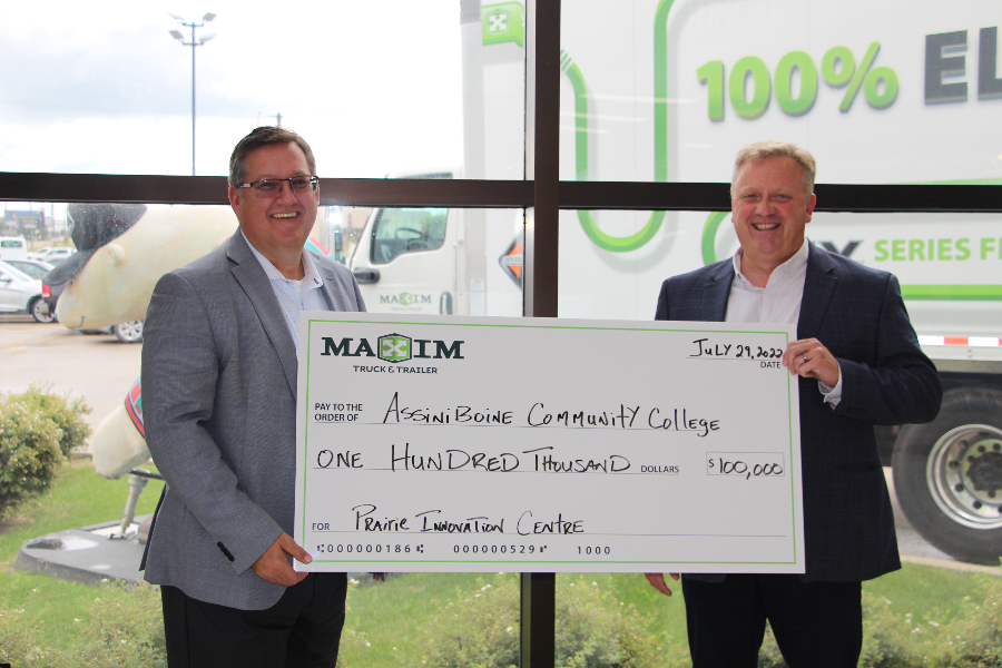 Assiniboine’s Prairie Innovation Centre receives $100K from Maxim Truck & Trailer