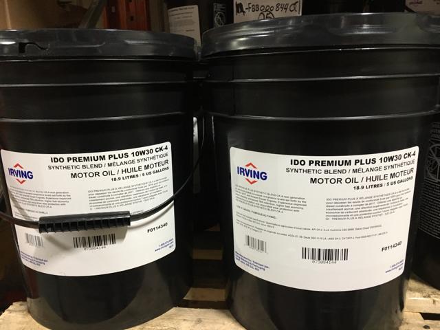 F0114340, Irving Lubricants, 10W30, IDO PREM+SYN BLEND, 18.9L - part number F0114340