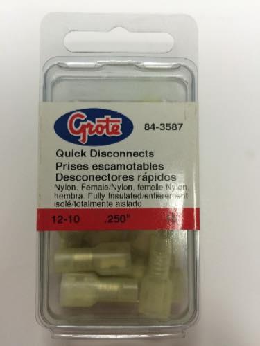 84-3587, Grote Industries Co., 12-10GA FEM/RECEPTACLE (PKG) - 84-3587