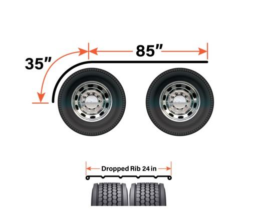 FFR120G, Class Eight Manufacturing, 120" GAL HALF FENDER - FFR120G