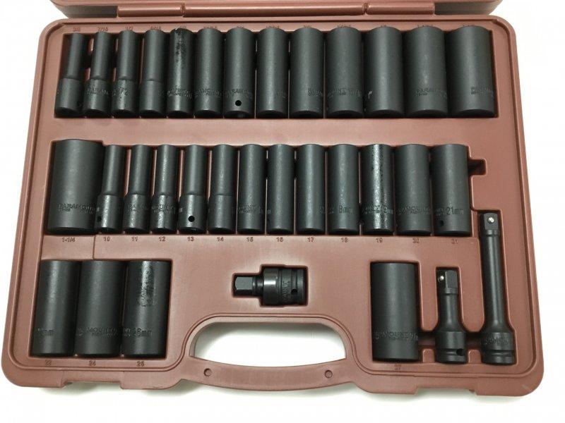 70221890-PAR, MSC Industrial Supply - Tools, 33PC 1/2DR 6PT DIMP SKT SET - 70221890-PAR