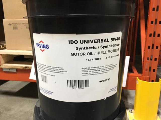 F0089740, Irving Lubricants, 5W40, IDO UNIV SYN HDD, 19L - F0089740