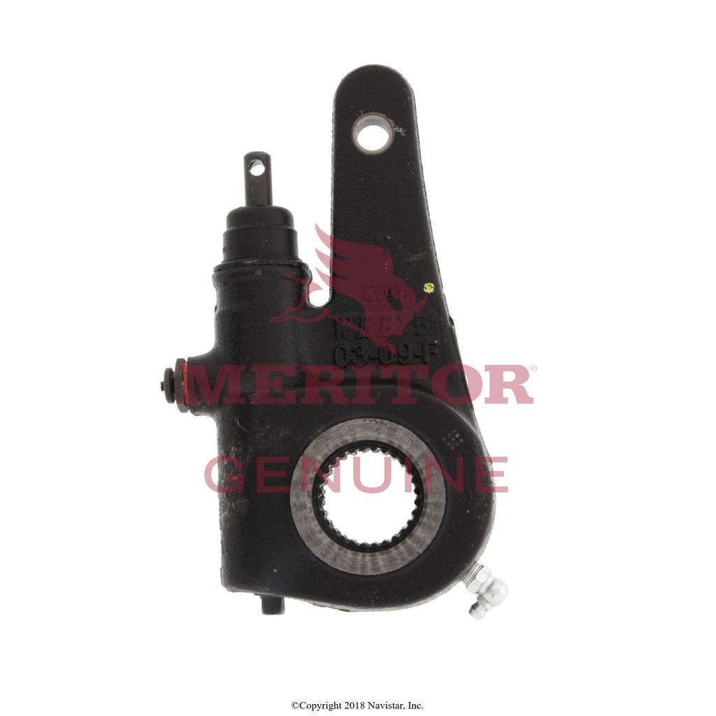 R803110, Meritor - Brake Shoes & Hardware Kits, SLACK ADJUSTER, BRAKE, SPLINE DIA/NO. TEETH UNCLEVISED, 1-1/2-28, LEVER LENGTH 5-1/2, CLEVIS TYPE STRAIGHT, CLEVIS THREAD 5/8-18, YELLOW PISTON DRUM BRAKE - R803110