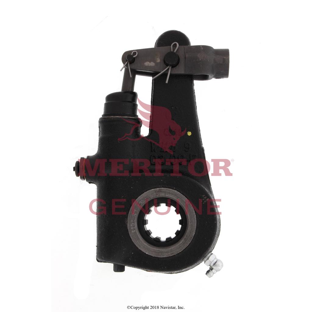 R801001, Meritor - Brake Shoes & Pads, SLACK ADJUSTER, BRAKE, SPLINE DIA/NO. TEETH CLEVISED, 1-1/4-10, LEVER LENGTH 5-1/2, CLEVIS TYPE STRAIGHT, CLEVIS THREAD 1/2-20, RED PISTON DRUM BRAKE - R801001