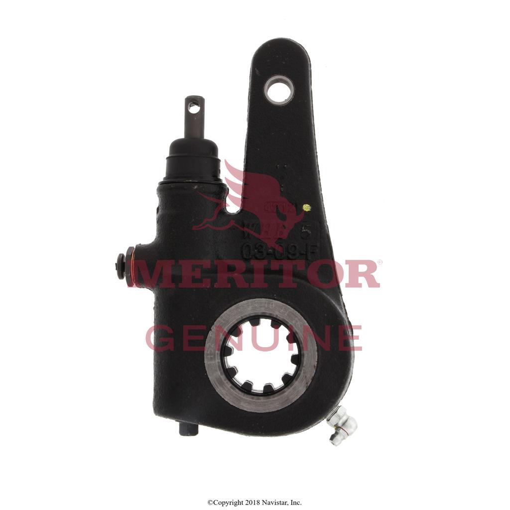 R803195, Meritor - Brake Shoes & Pads, SLACK ADJUSTER, BRAKE, SPLINE DIA/NO. TEETH UNCLEVISED, LEVER LENGTH 5-1/2, CLEVIS TYPE STRAIGHT, CLEVIS THREAD 5/8-18, YELLOW PISTON DRUM BRAKE - R803195