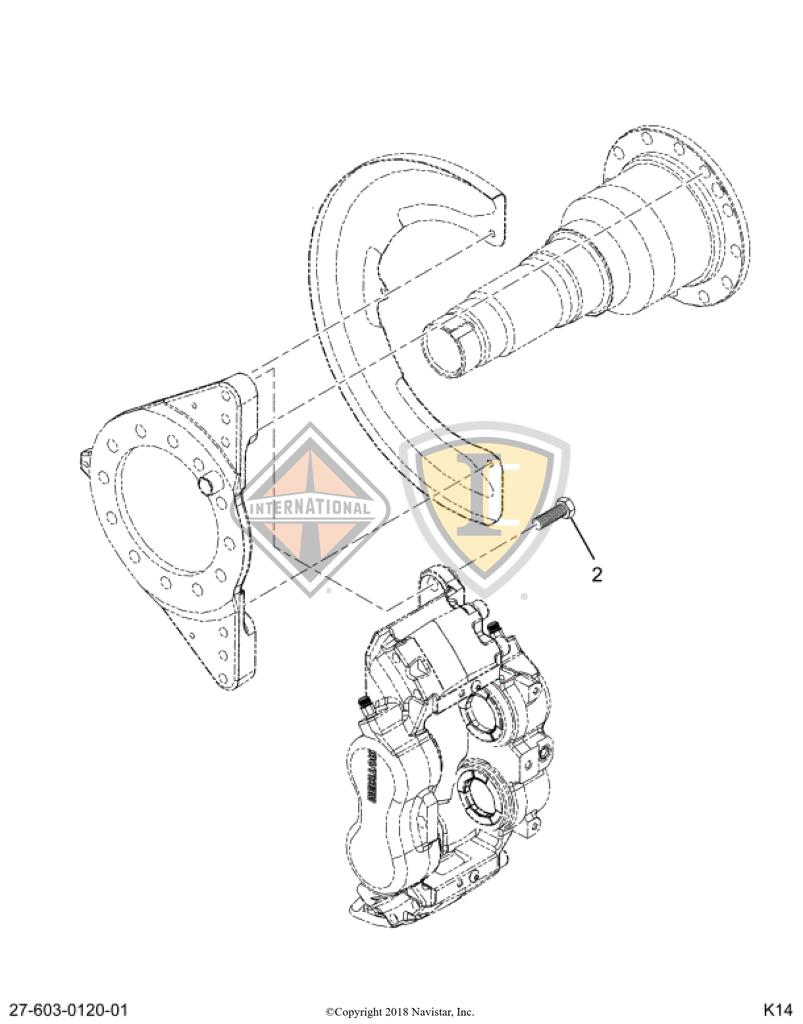 3827593C1, Navistar International, BOLT, M14 X 55 PHC W/ LOCTITE - 3827593C1