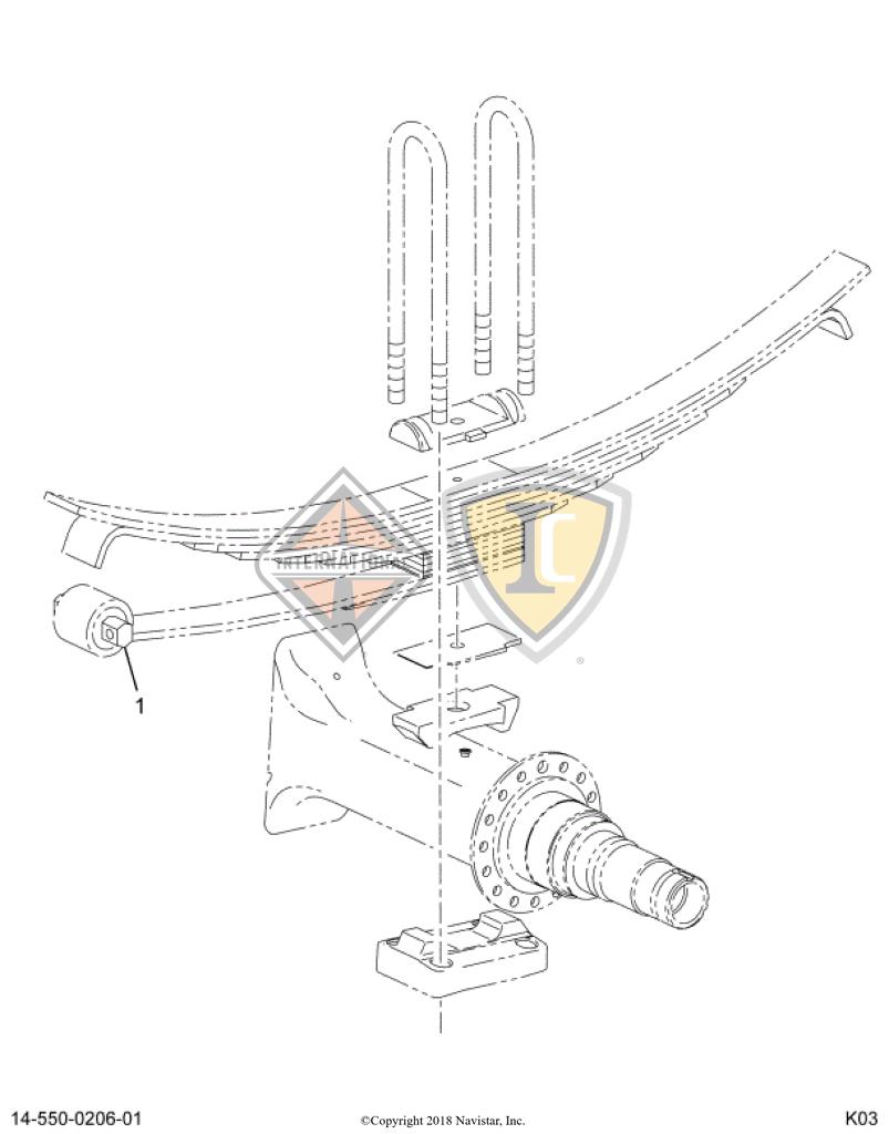 3534361C1, Navistar International, BUSHING, RUBBER SPRING PIN - part number 3534361C1