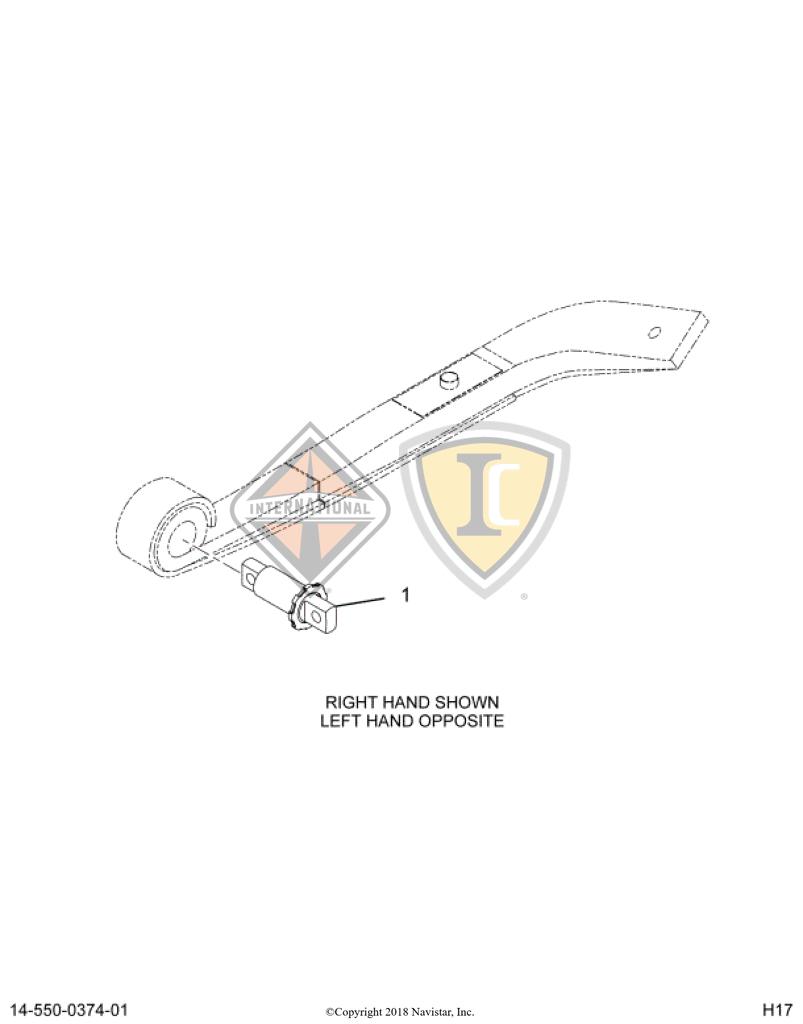 3538115C1, Navistar International, BUSHING, SPRING, SUSPENSION, REAR - part number 3538115C1