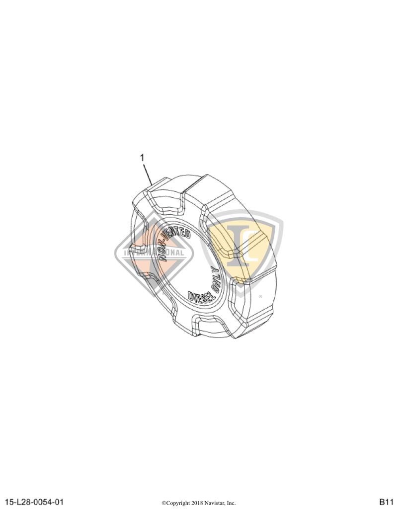 3548221C2, Navistar International, CAP, FUEL TANK FILLER NONLOCK - part number 3548221C2