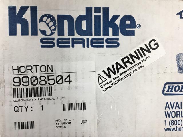 HOR9908504, Horton Fans, CLUTCH REAR AIR K32 DUAL PILOT - part number HOR9908504