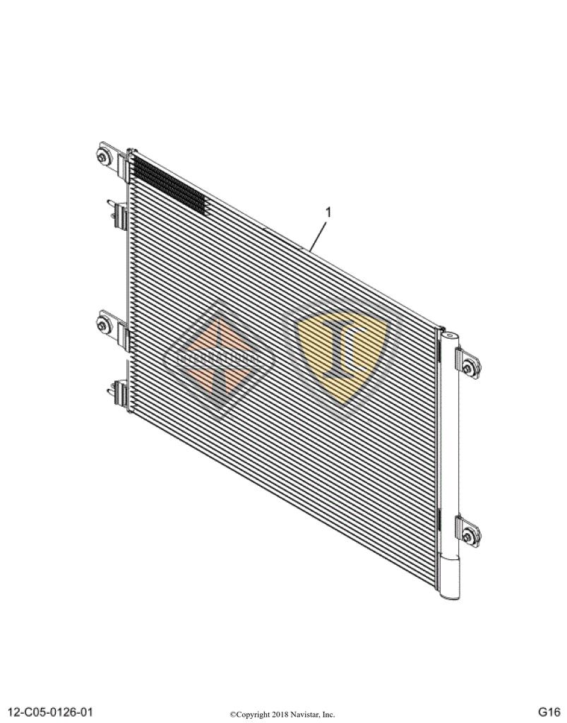 2518753C91, Navistar International, Engine Components, CONDENSER, A/C, LEFT NON-HX AND HV - part number 2518753C91