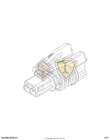 3662425C1, Navistar International, LOCK, CONNECTOR BODY, ELECT, 2-WAY PACKARD GT 150 SERIES - 3662425C1