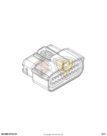 3990231C1, Navistar International, CONNECTOR, BODY, MALE 20-WAY MX150 - 3990231C1