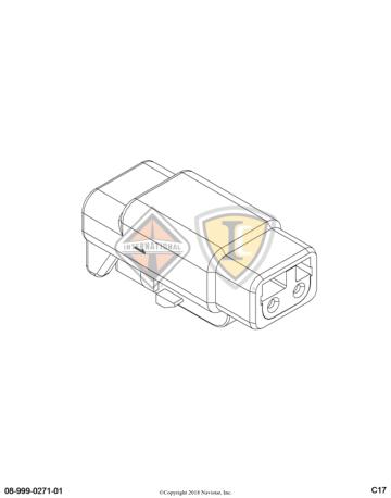 3518182C1, Navistar International, CONNECTOR, ELECT, 2-WAY, BODY (MALE) - 3518182C1