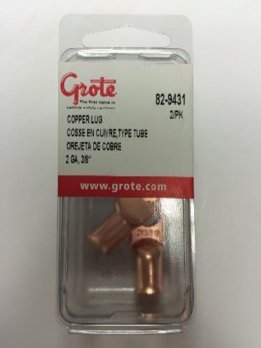 82-9431, Grote Industries Co., COPPER LUG, 2 GA, 3/8 , PK - 82-9431