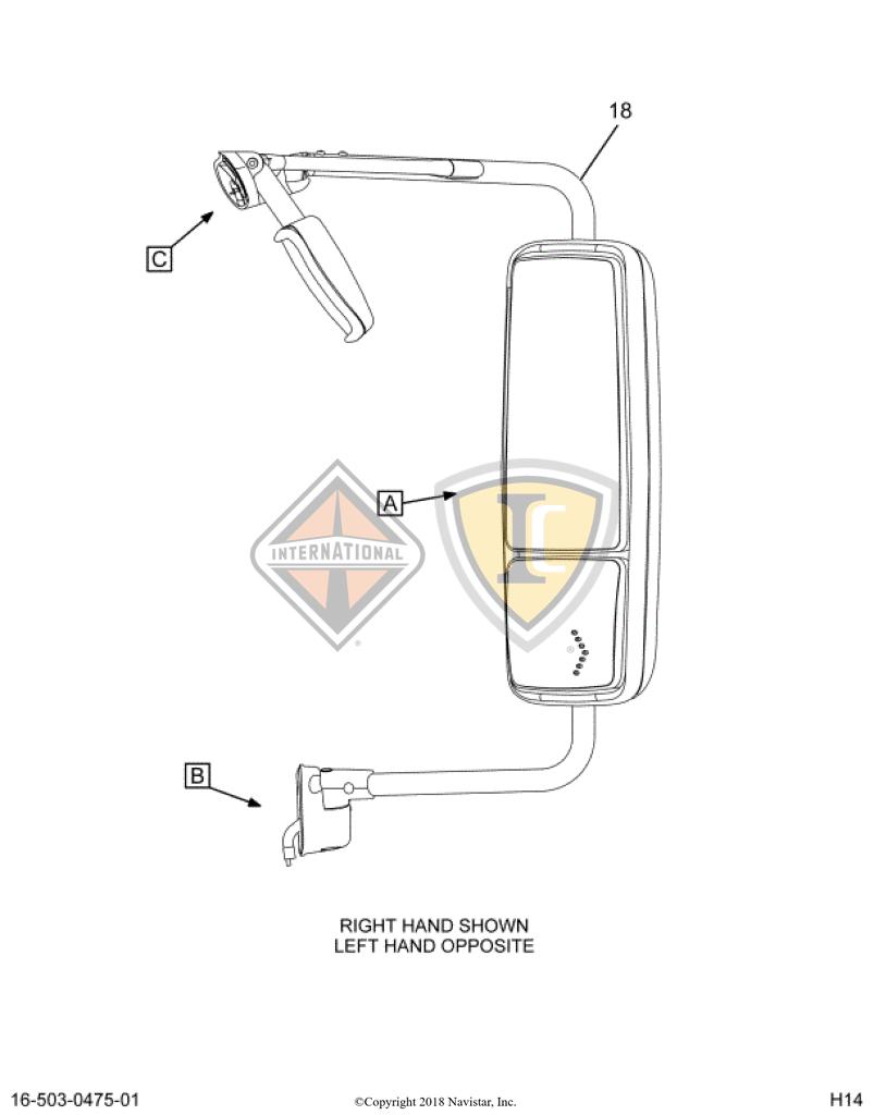 3621148C2, Navistar International, COVER, LWR HLDR CHRM RH - part number 3621148C2