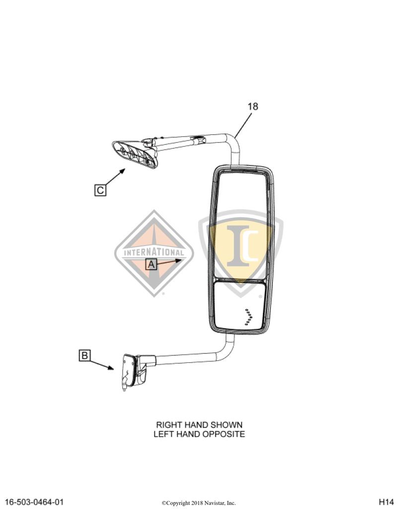 3621148C2, Navistar International, COVER, LWR HLDR CHRM RH - part number 3621148C2