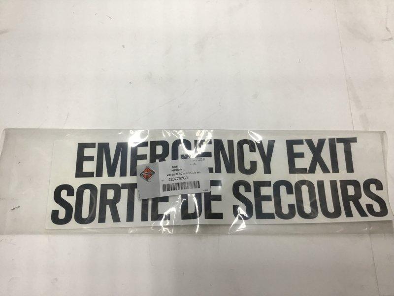 2207797C3, Navistar IC Bus , DECAL, EMERGENCY EXIT DUAL LANGUAGE - 2207797C3