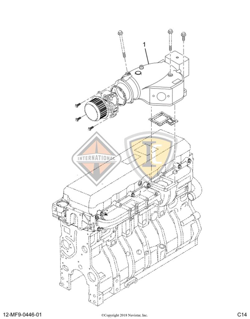 7096588C2, Navistar International, DUCT, HVAC, MIXING W/ HEATER ASSY - 7096588C2