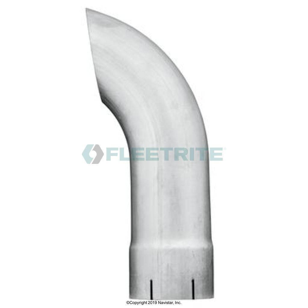 FLT89923A, Fleetrite, Fleetrite Exhaust Stack; Dimensions: 4 IN x 4.5 IN; Type: Curved; Material: Aluminized - FLT89923A