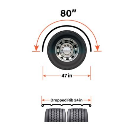 FFR180S, Class Eight Manufacturing, FENDER, 80"-4RIB, SS HALF RND - part number FFR180S