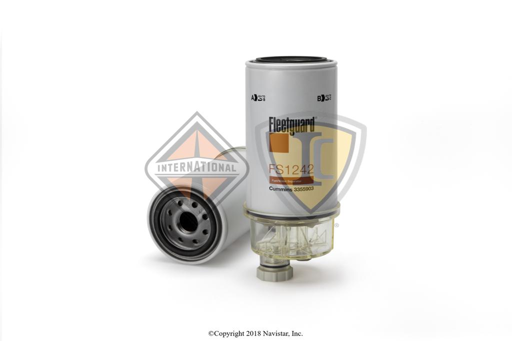 FS1242B, Fleetguard, Filters, FUEL FILTER, FUEL/WATER SEPARATOR, SPIN-ON - FS1242B