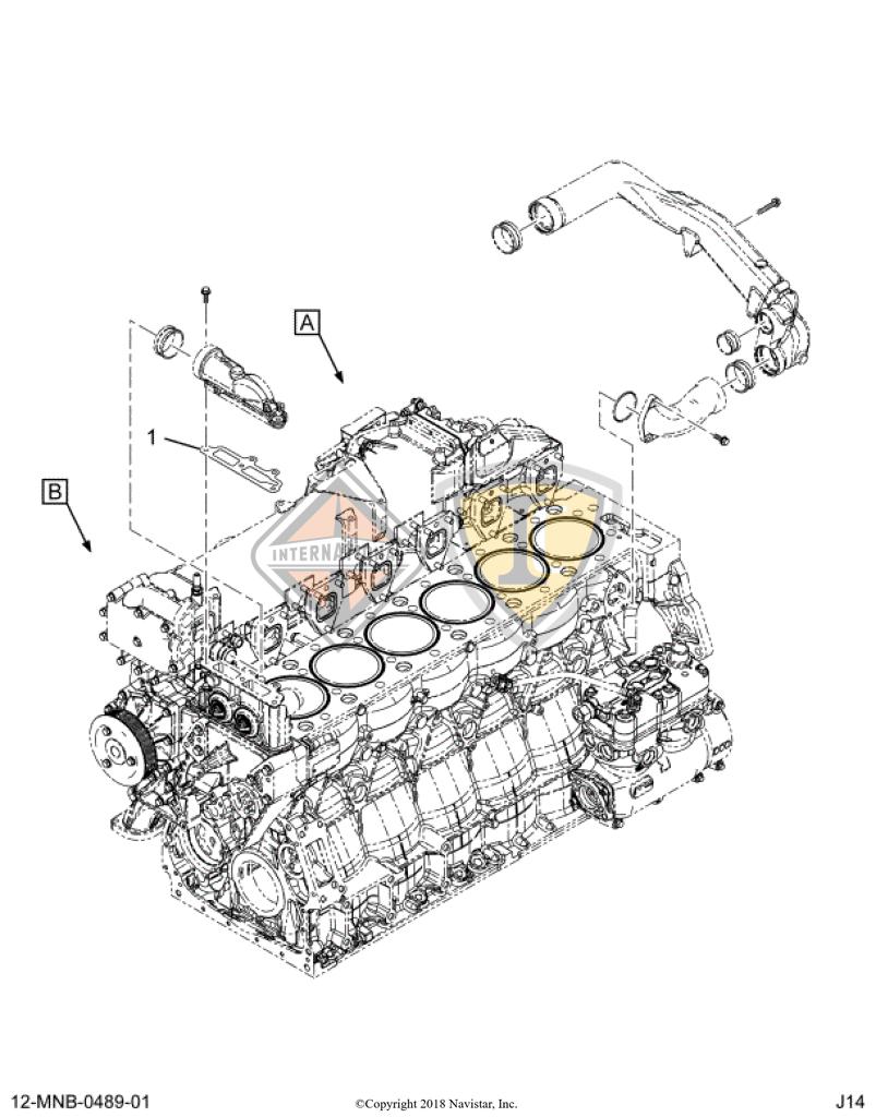 62069040039, Navistar International, GASKET COOLANT PIPE - part number 62069040039