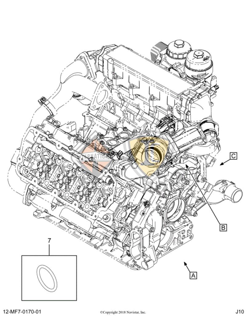 1886102C1, Navistar International, GASKET FRONT COVER - part number 1886102C1