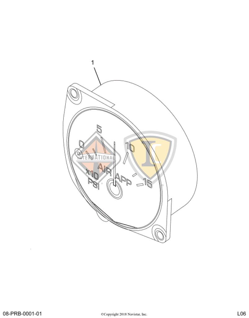 3615266C3, Navistar International, GAUGE, AIR, AUX, W/ BLACK FACE, ELECTRONIC - part number 3615266C3