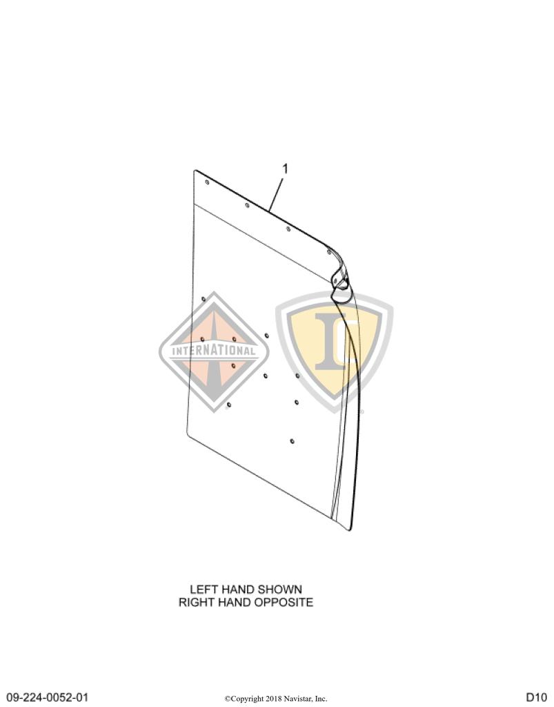 6118045C2, Navistar International, GUARD, FENDER, FRONT, RH HDD SBA - part number 6118045C2