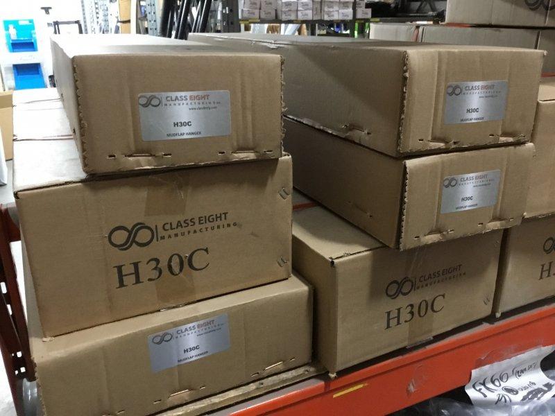 H30C, Class Eight Manufacturing, HANGER, MUD FLAP CHROME - part number H30C