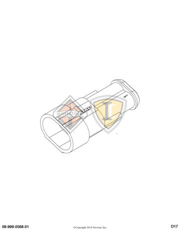 2206587C1, Navistar International, CONNECTOR, TERMINAL, SUPER SEAL 2 CIRCUIT - 2206587C1