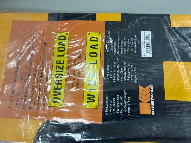 9127, Kinedyne Canada Ltd., Kinedyne Canada Ltd. 9127 - WIDE LOAD BANNER,12X96 W/GROMMETS - part number 9127