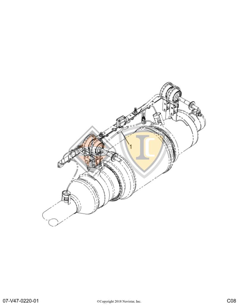 2597036C91, Navistar International, TUBE, FLEX WITH SPRING CLAMP Y - 2597036C91