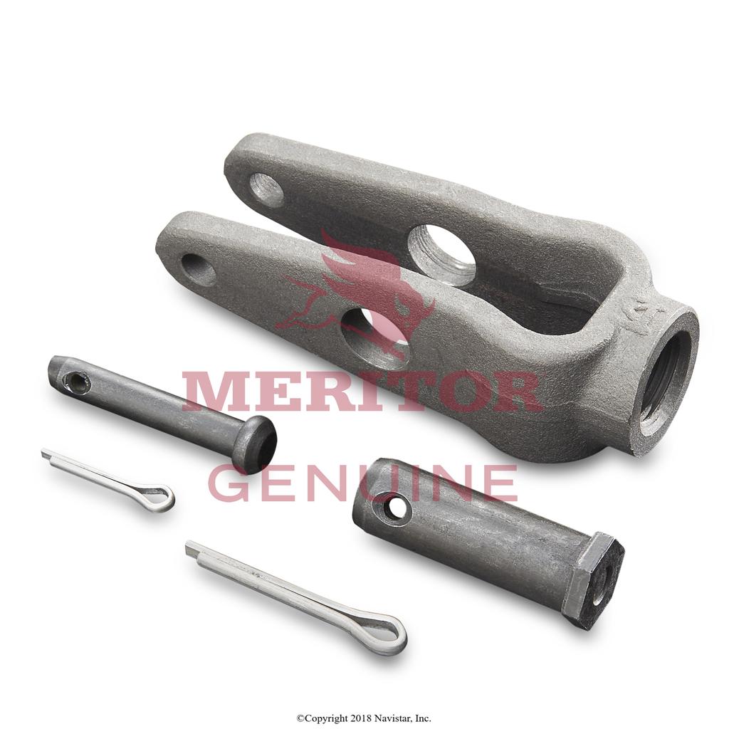 R810025, Meritor - Brake Shoes & Pads, CLEVIS KIT, SLACK ADJUSTER, BRAKE, SPLINE DIA/NO., 1-1/4-10, LEVER LENGTH 5-1/2, CLEVIS TYPE OFFSET, CLEVIS THREAD 5/8-18, RED PISTON DRUM BRAKE - R810025