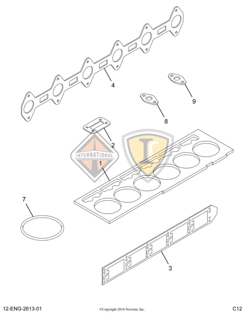 1830720C96, Navistar International, GASKET KIT, CYLINDER HEAD - part number 1830720C96