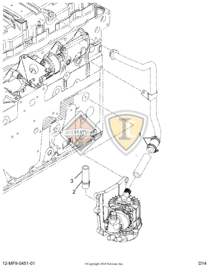 2512556C91, Navistar International, BREATHER ASSY, CRANKCASE VENTILATION, OPEN CONVERSION KIT - part number 2512556C91