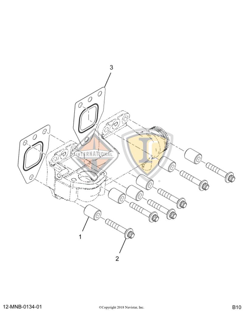 2512186C92, Navistar International, SEAL KIT, EXHAUST MANIFOLD, REAR - part number 2512186C92