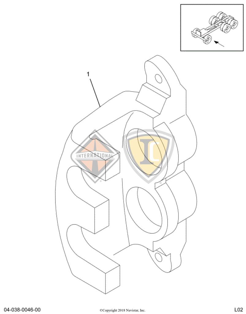 2501845C91, Navistar International, CALIPER, BRAKE, W/ TORX HEAD BOLTS KIT - 2501845C91