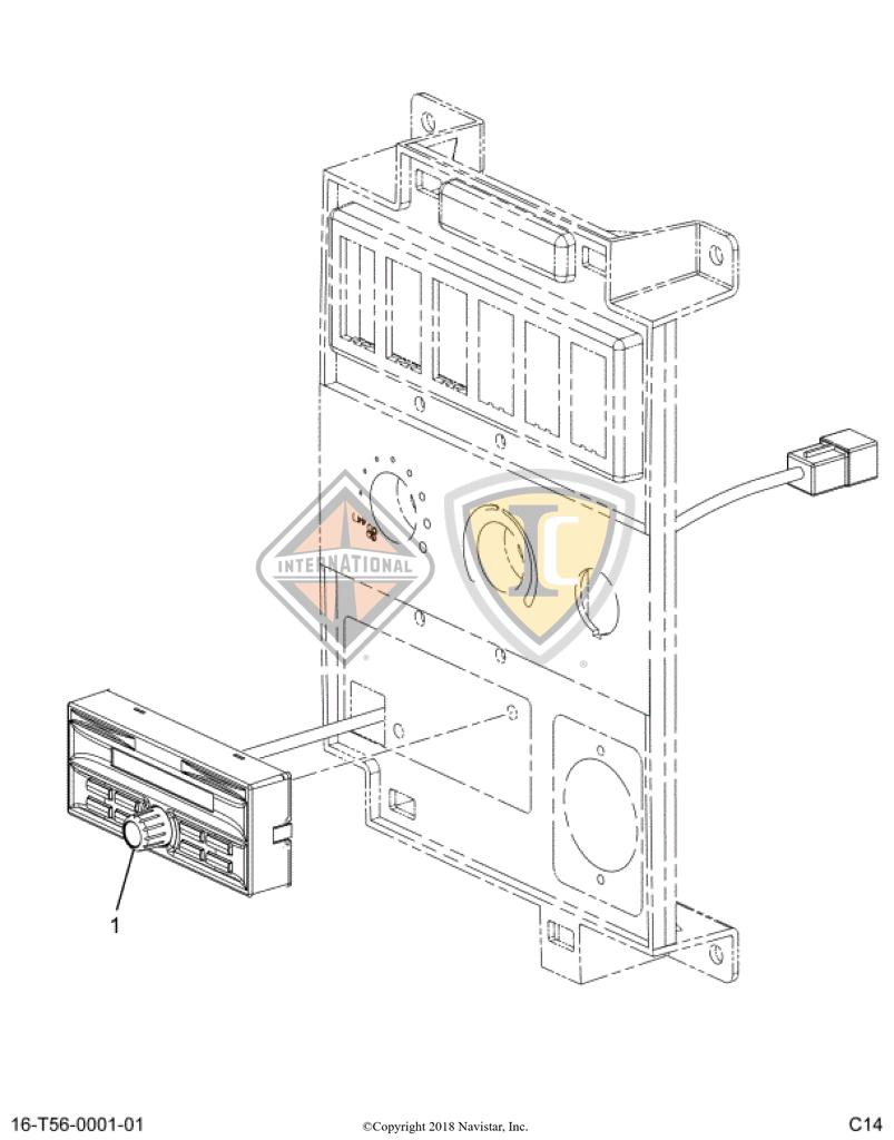 2512285C1, Navistar International, KNOB, CENTER, RADIO CONTROL - part number 2512285C1