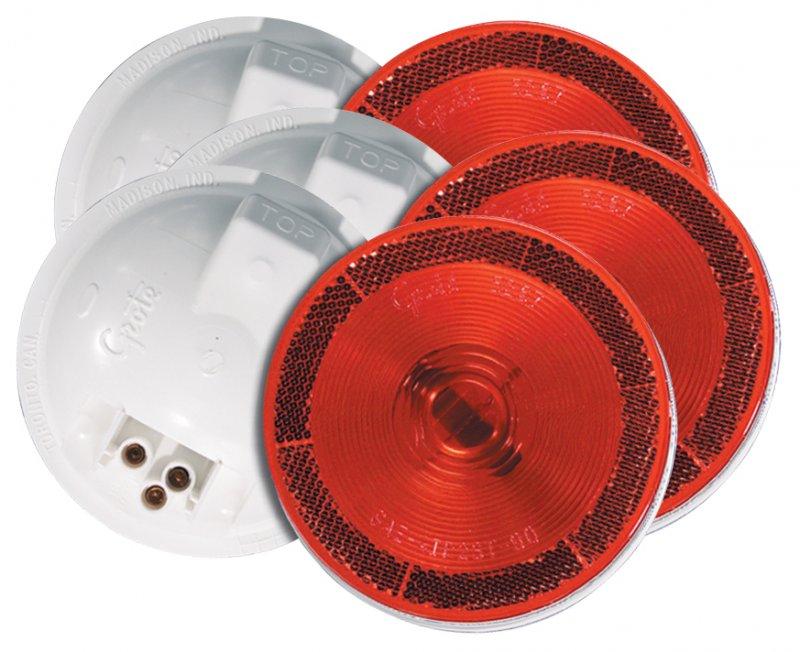 52672-3, Grote Industries Co., LAMP, REFLEX 4"ROUND RED - 52672-3