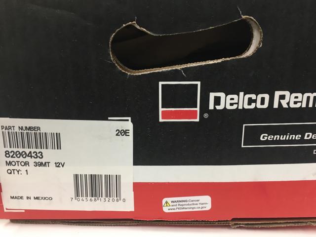 8200433, Delco Remy, Delco Remy 8200433 - MOTOR, STARTER 39MT - part number 8200433