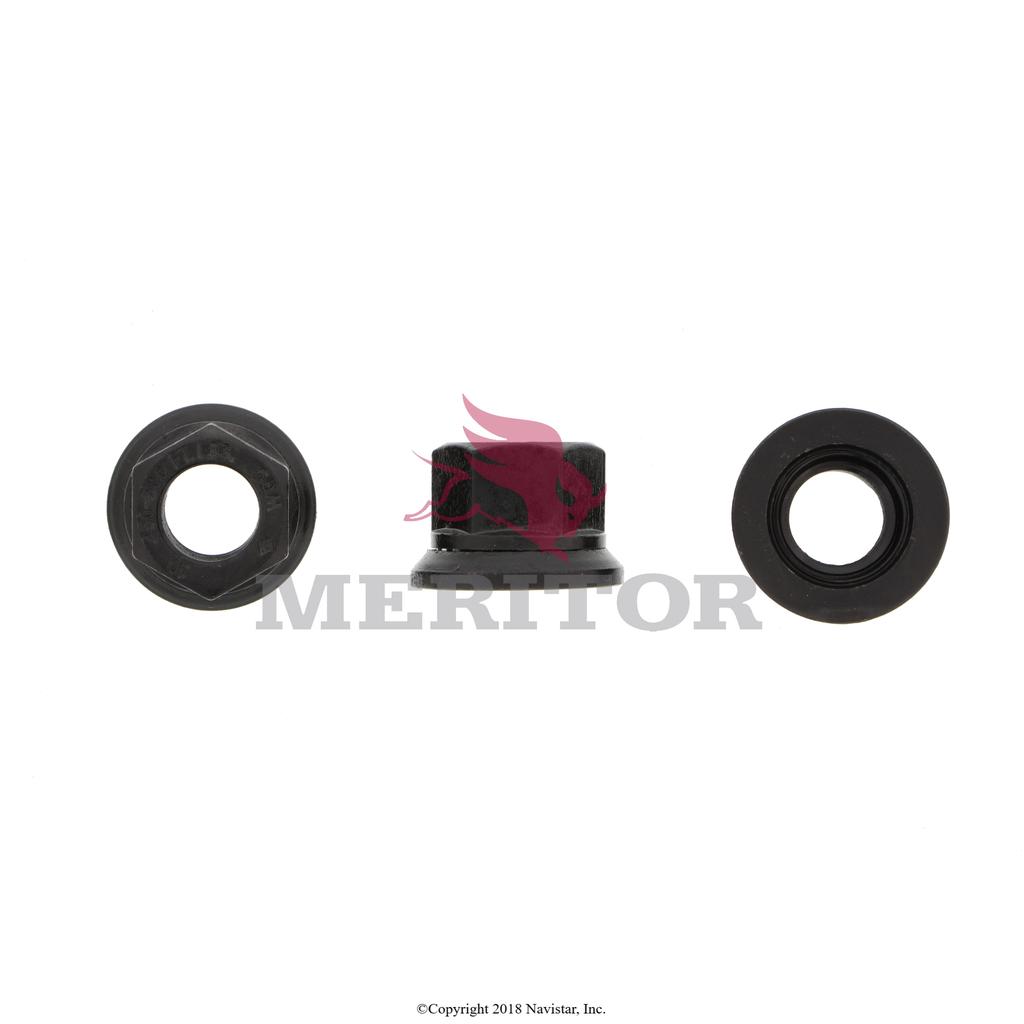 R006000A, Meritor - Drum, CAPNUT, WHEEL, BUDD UNI-MOUNT, M22 X 1.5 THREAD, TEFLON COATED FOR BUDD UNI-MOUNT-10. (10 STUD) HUB PILOTED WHEEL . 1-13/16 (46MM) FLANGE DIA 2 PIECE FLANGED NUT - R006000A