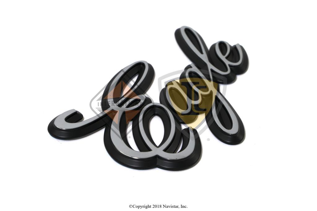 3525293C1, Navistar International, PRODUCT GRAPHICS EAGLE SCRIPT GRILLE ORNAMENT - part number 3525293C1