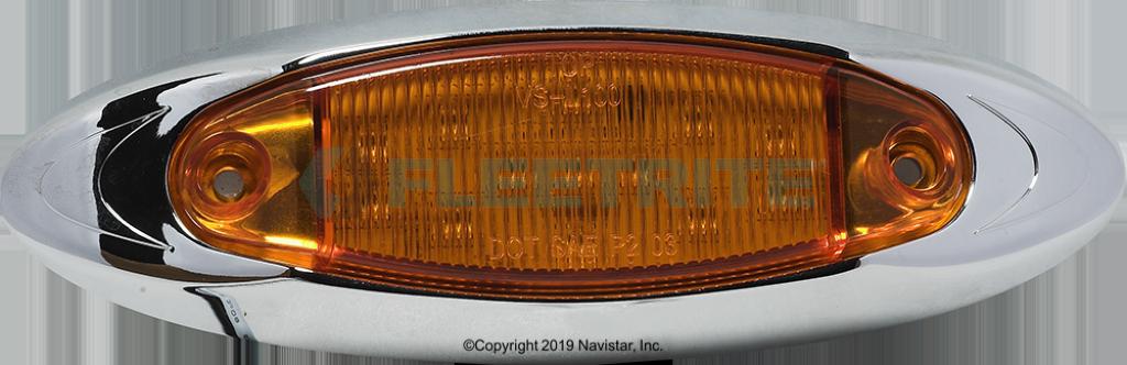 FLTCM60013A, Fleetrite, Fleetrite Clearance/Marker Light, Amber, Oval, W/ Chrome Bezel, 13 LED - FLTCM60013A