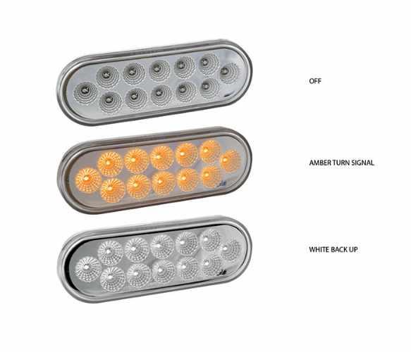 TLED-OX60A, Trux Accessories, OVAL DUAL AMB/WH STT LED 12D - TLED-OX60A