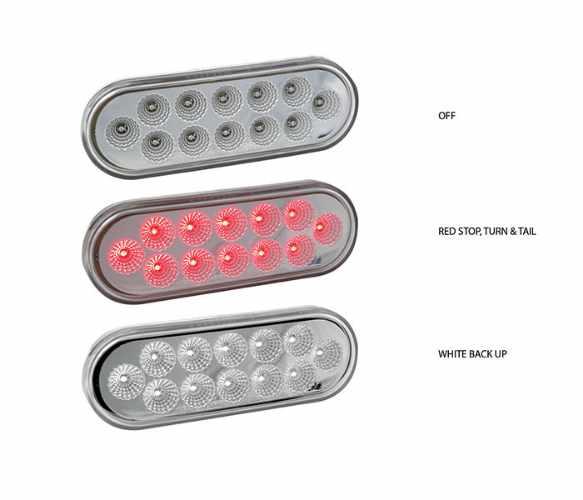 TLED-OX60R, Trux Accessories, OVAL DUAL RED/WH STT LED 12D - TLED-OX60R
