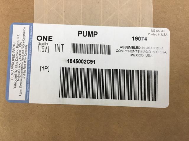 1845002C91, Navistar International, PUMP, ASSY WATER - part number 1845002C91